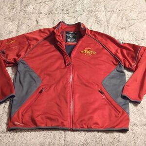 Franchise Club Iowa State Jacket Mens L Red Full Zip Embroidered Softshell